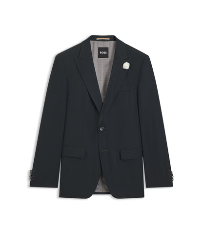 Boss Melange Slim Fit Jacket In A Wool Blend Light Green
