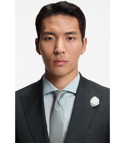 Boss Melange Slim Fit Jacket In A Wool Blend Light Green