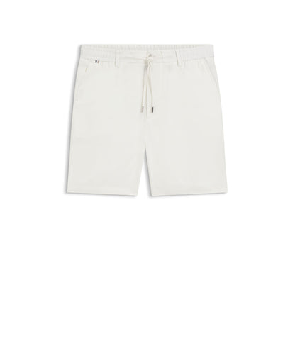 Boss Linen Blend Shorts In A Modern Fit White