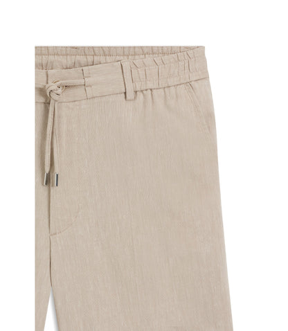 Boss Linen Blend Shorts In A Modern Fit Light Beige