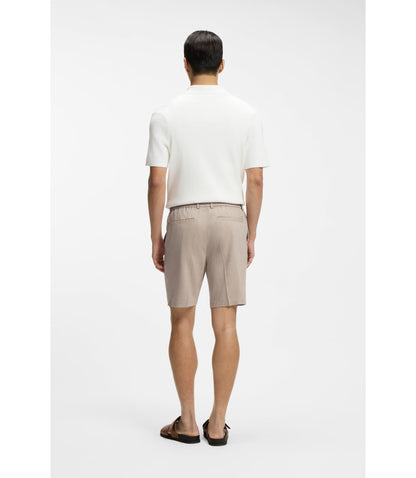 Boss Linen Blend Shorts In A Modern Fit Light Beige