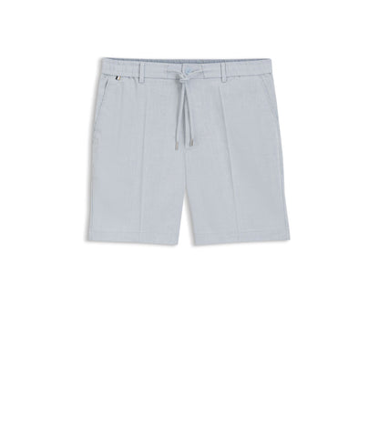 Boss Linen Blend Shorts In A Modern Fit Light Blue