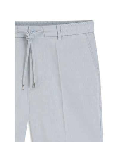 Boss Linen Blend Shorts In A Modern Fit Light Blue