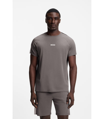 Boss Contrast Insert Pyjamas In A Cotton Blend Dark Grey