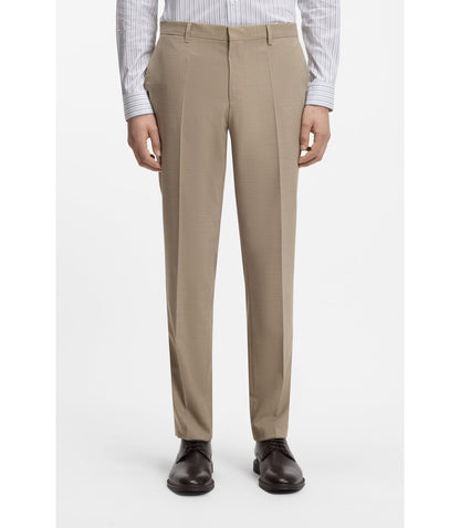 Hugo Two Piece Slim Fit Suit In Stretch Cloth Beige