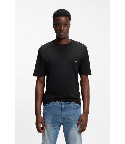 Hugo Cotton Jersey T Shirt With Rear Graphic Black