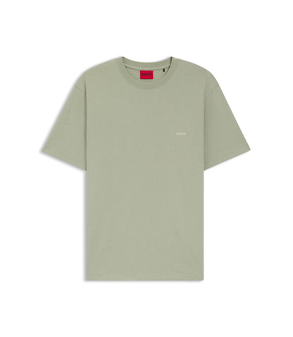 Hugo Cotton Jersey T Shirt With Rear Graphic Light Green