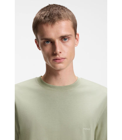 Hugo Cotton Jersey T Shirt With Rear Graphic Light Green