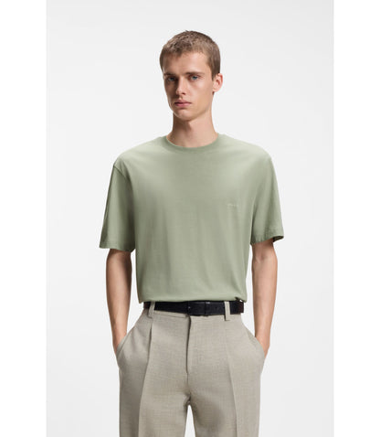 Hugo Cotton Jersey T Shirt With Rear Graphic Light Green