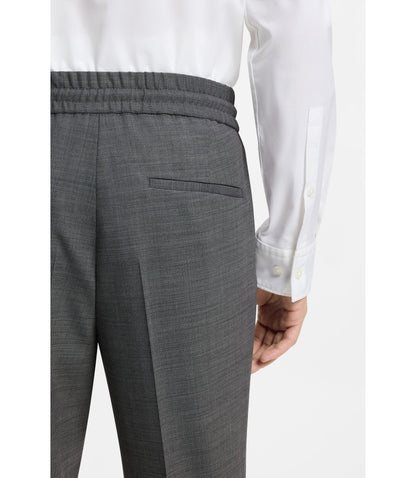 Hugo Slim Fit Trousers In Wool Blend Sharkskin Grey