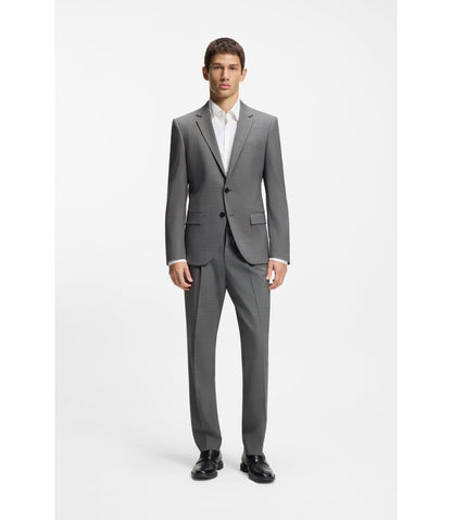 Hugo Slim Fit Jacket In Wool Blend Sharkskin Grey