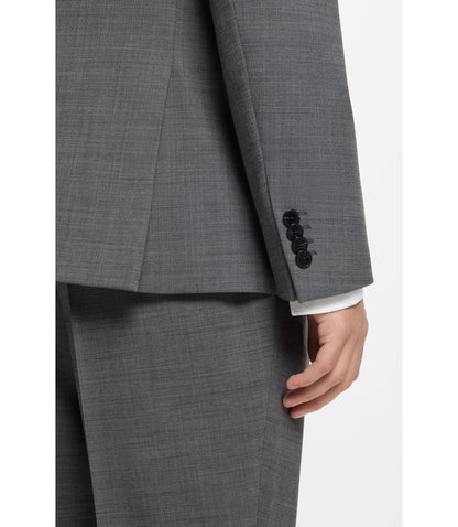 Hugo Slim Fit Jacket In Wool Blend Sharkskin Grey