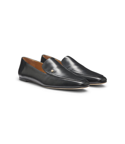 Boss Leather Loafers With Square Toe Black Womens Black