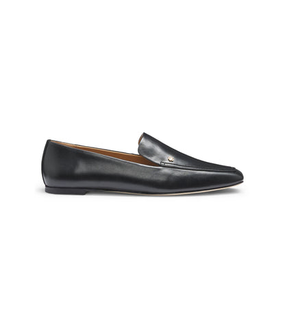 Boss Leather Loafers With Square Toe Black Womens Black