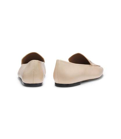 Boss Leather Loafers With Square Toe White Womens White
