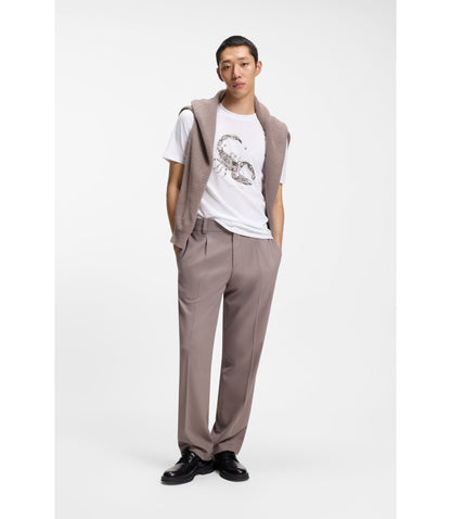 Hugo Cotton Jersey T Shirt With Spaced Out Logo White