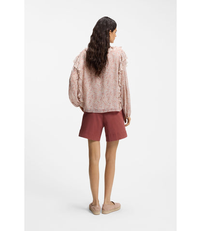 Boss Printed Regular Fit Blouse In Crepe Georgette Patterned Women's