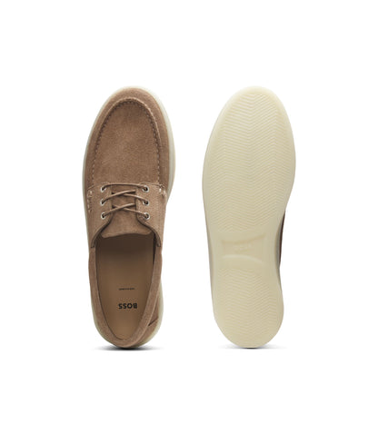Boss Suede Loafers With Slightly Translucent Sole Beige Beige