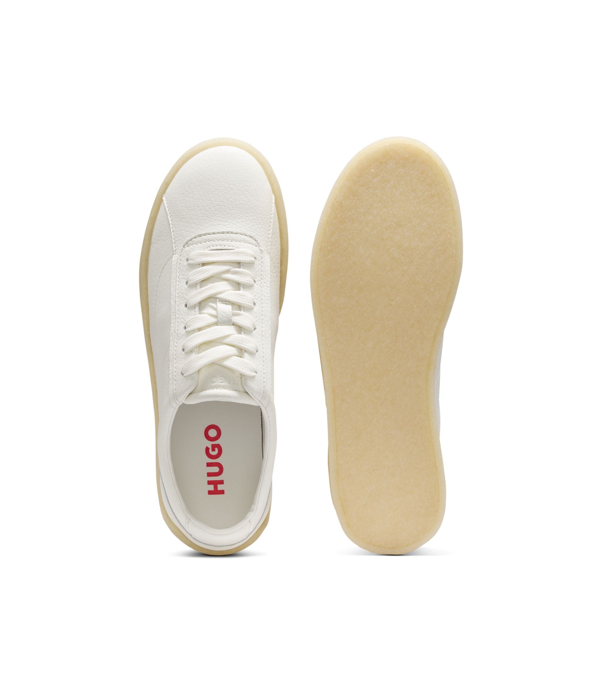 Hugo Leather Derby Shoes With Crepe Rubber Sole White White