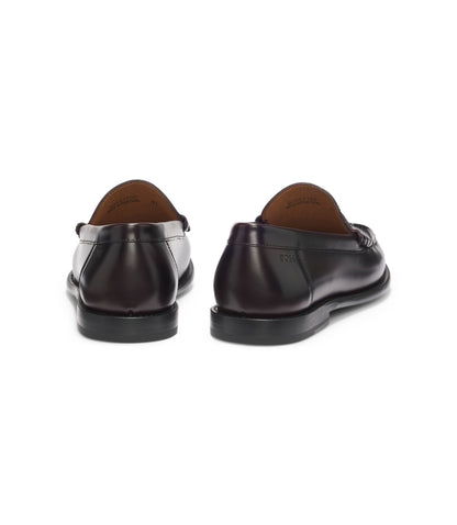 Boss Leather Loafers With Penny Trim Dark Red Dark Red