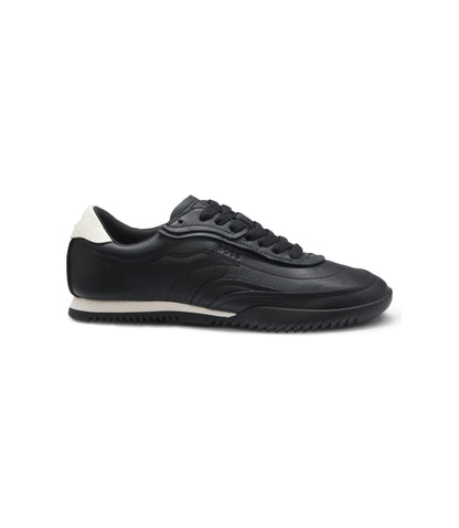 Boss Embossed Logo Trainers In Leather Black Womens Black