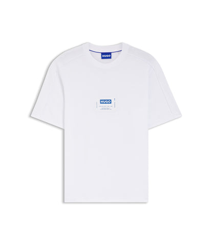 Hugo Cotton Jersey T Shirt With Workwear Logo Label White
