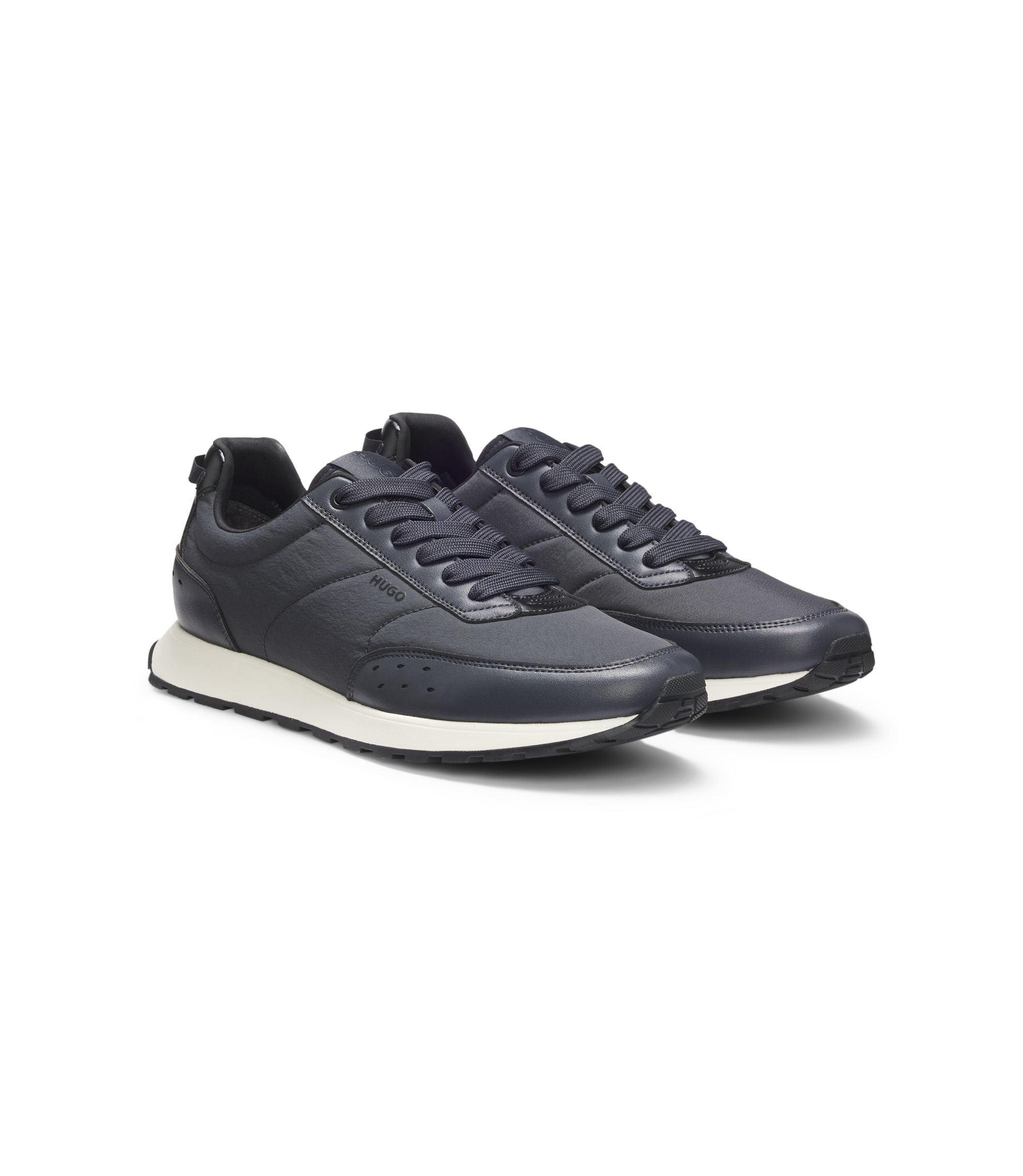 Hugo Running Inspired Trainers With Zigzag Detailing Dark Blue Dark Blue