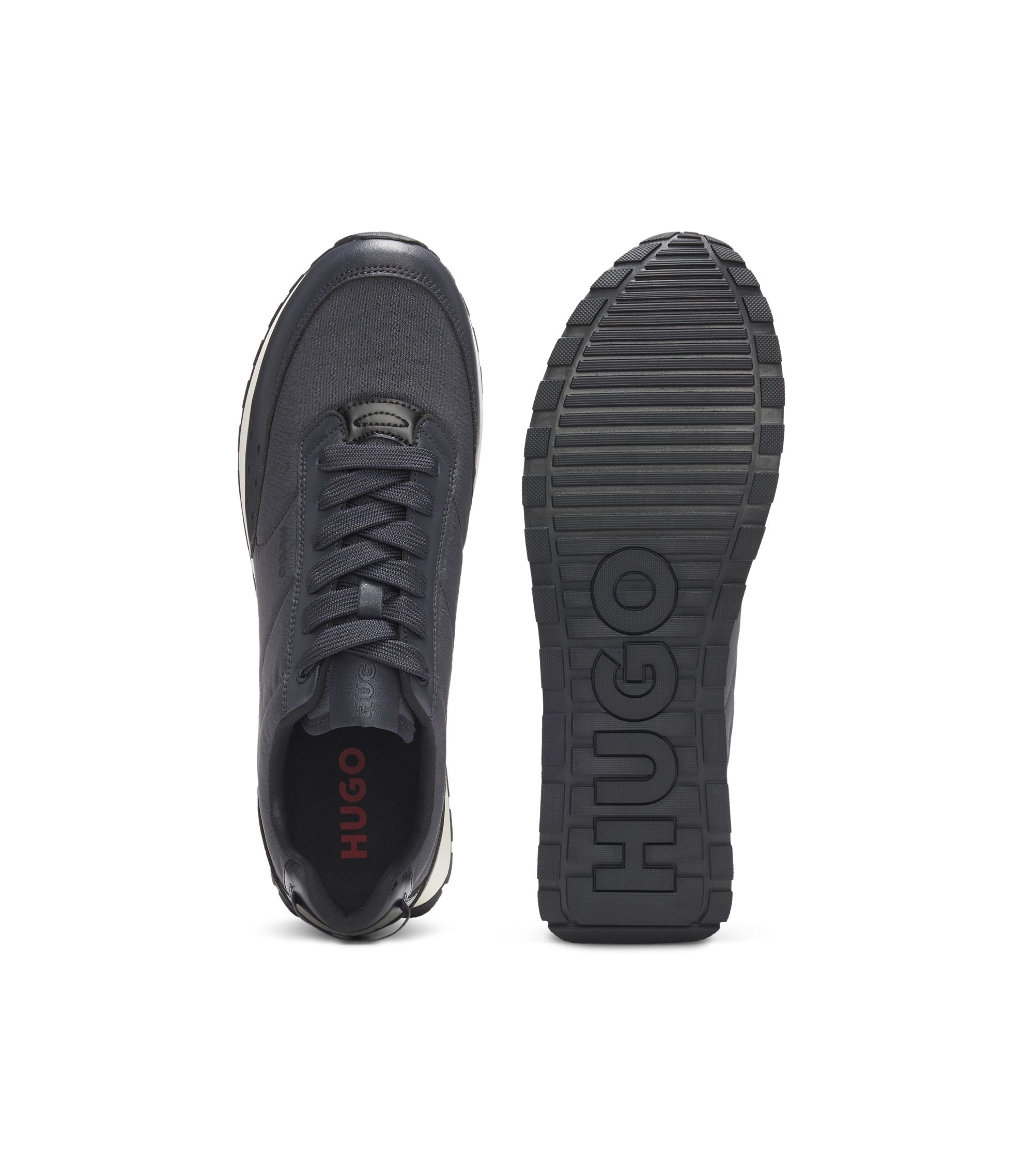 Hugo Running Inspired Trainers With Zigzag Detailing Dark Blue Dark Blue