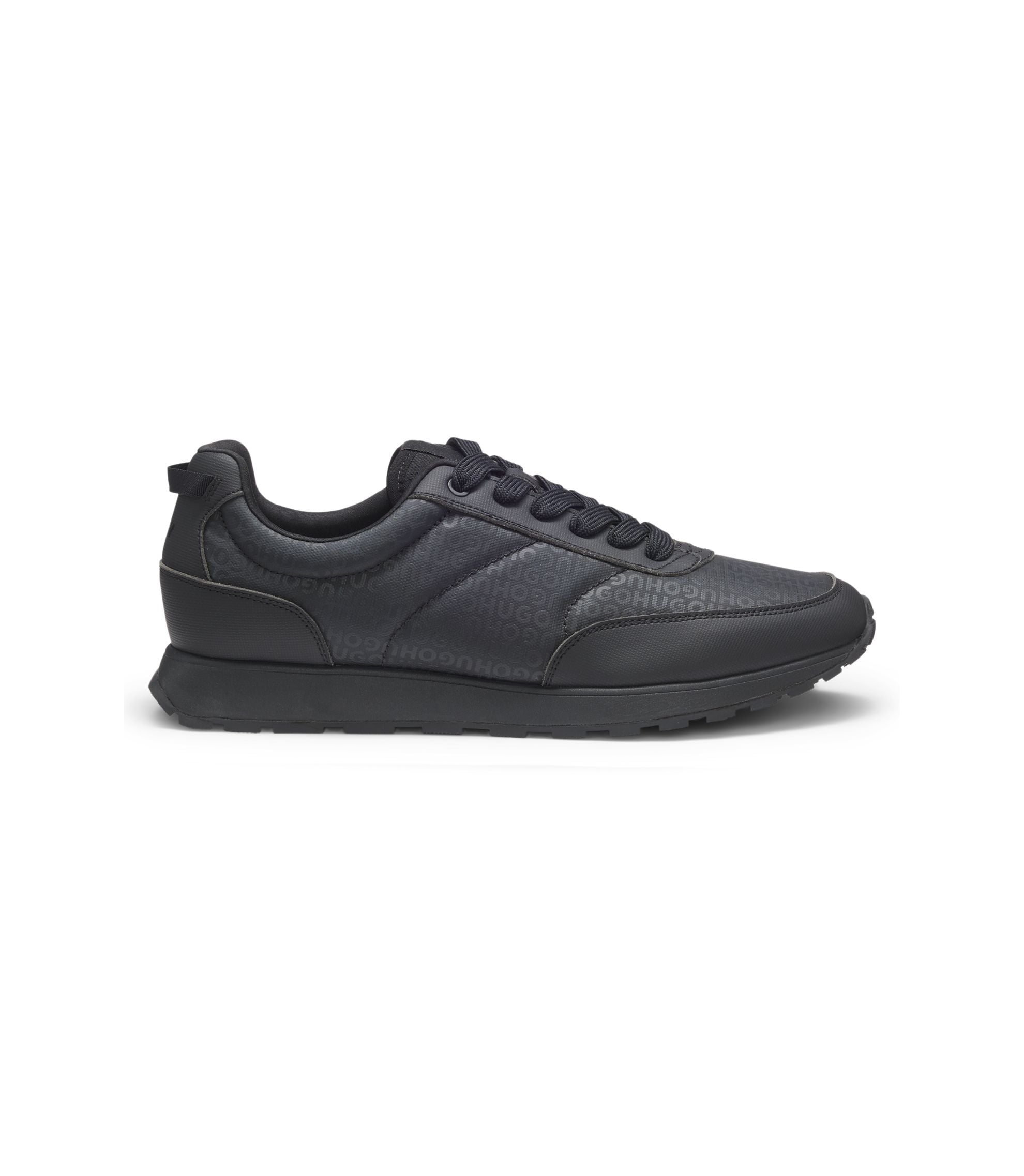 Hugo Low Top Trainers With Monogrammed Uppers Black Black