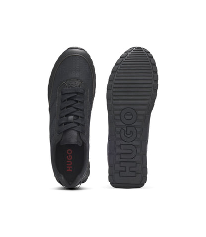 Hugo Low Top Trainers With Monogrammed Uppers Black Black