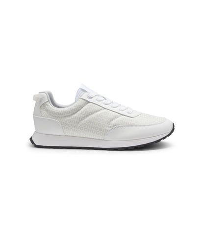 Hugo Low Top Trainers With Monogrammed Uppers White White