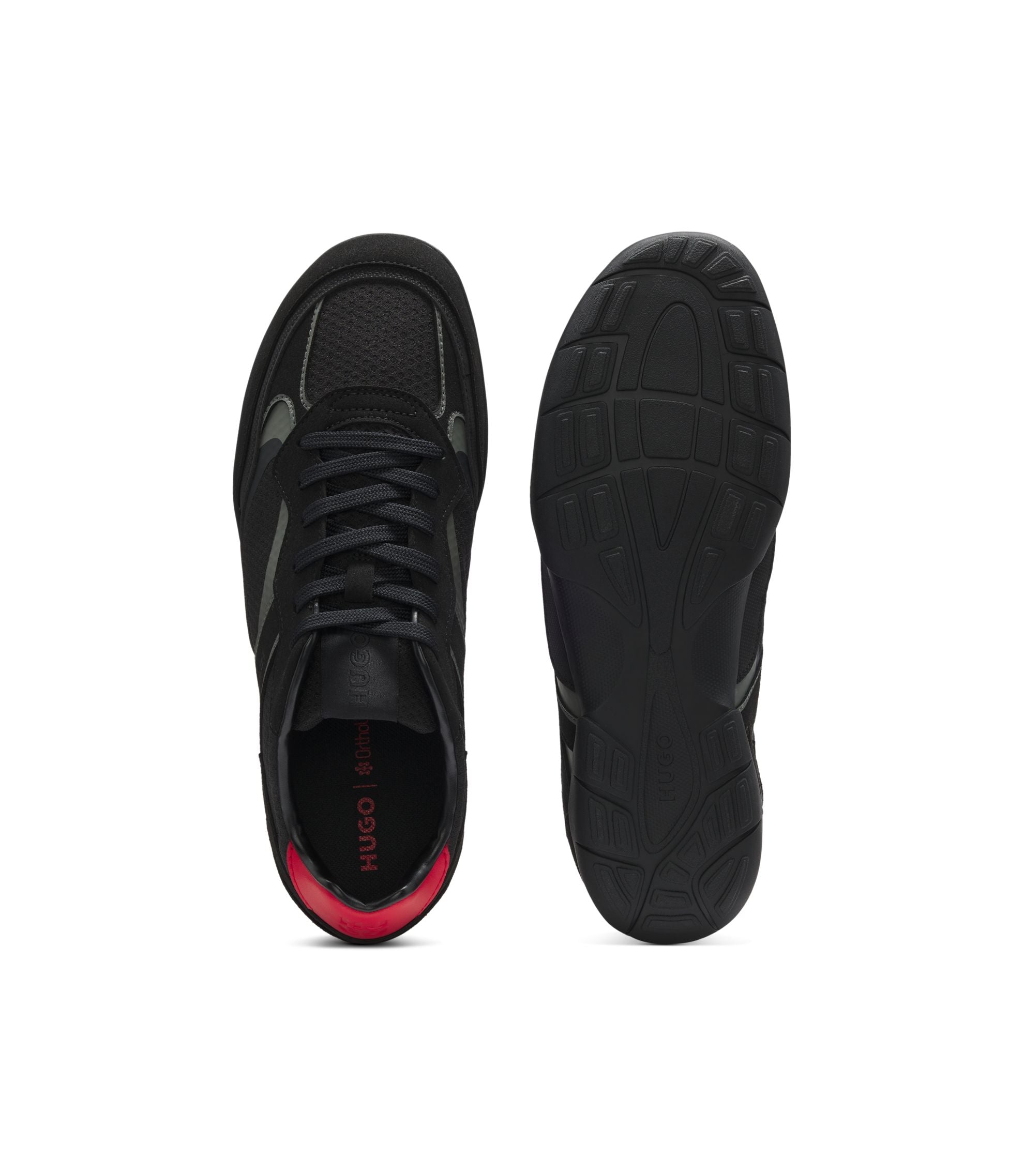 Hugo Trainers In Mesh And Faux Suede Black Black