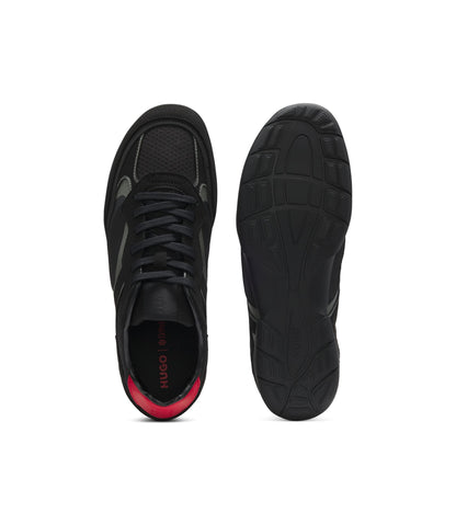 Hugo Trainers In Mesh And Faux Suede Black Black