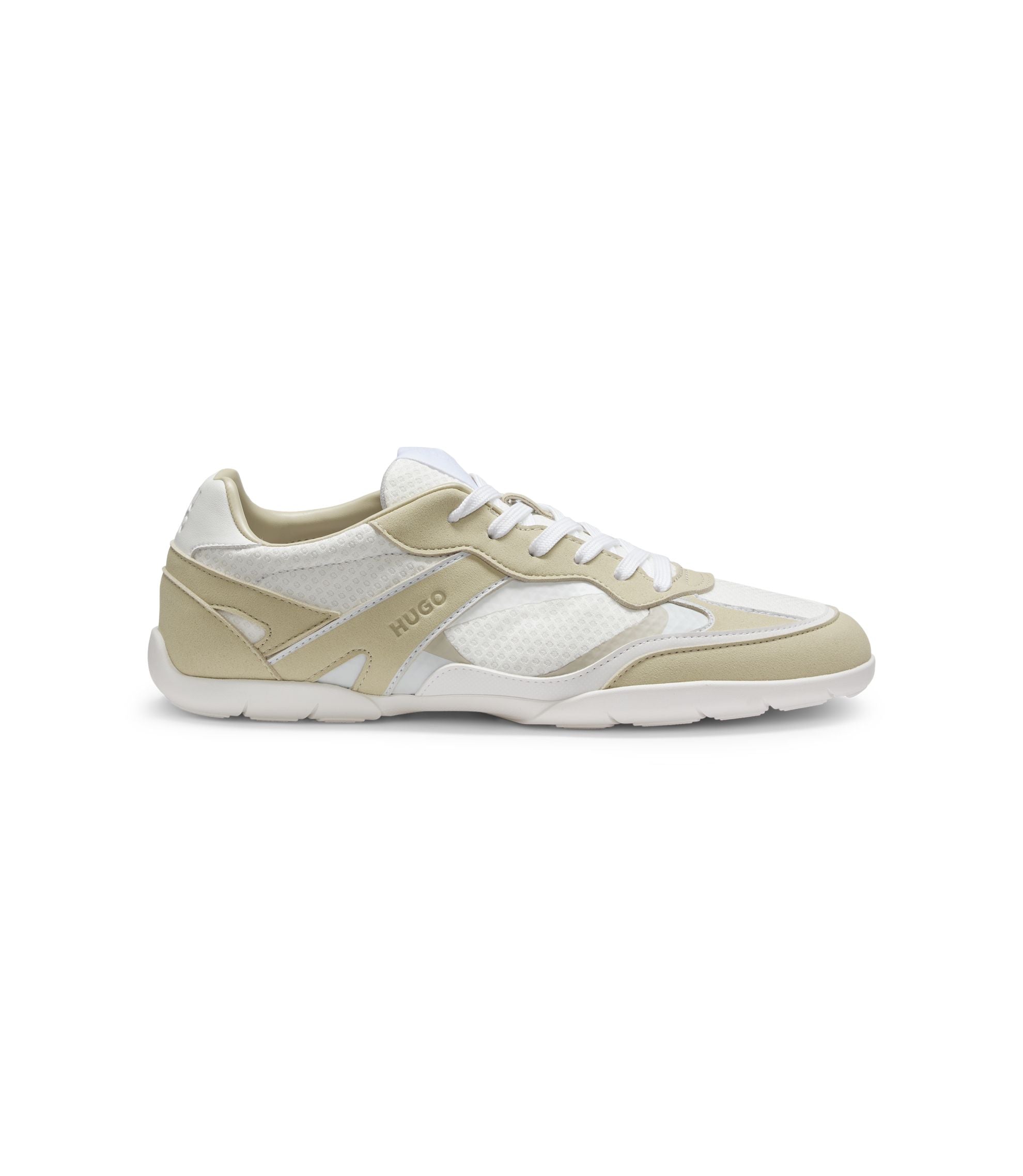 Hugo Trainers In Mesh And Faux Suede White White