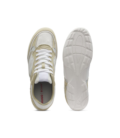Hugo Trainers In Mesh And Faux Suede White White