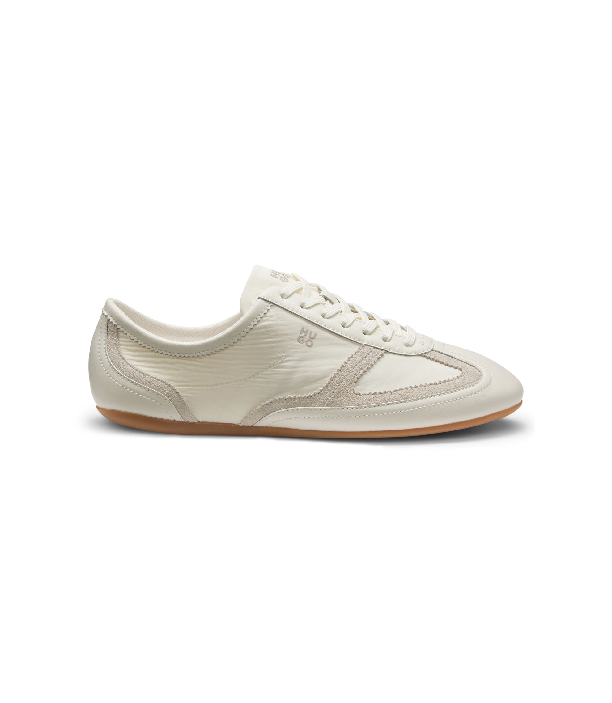 Hugo Low Top Trainers With Suede And Leather White Womens White