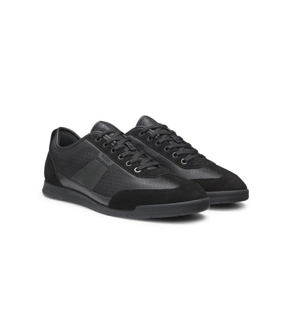 Boss Low Top Trainers With Monogram Jacquard Black Black