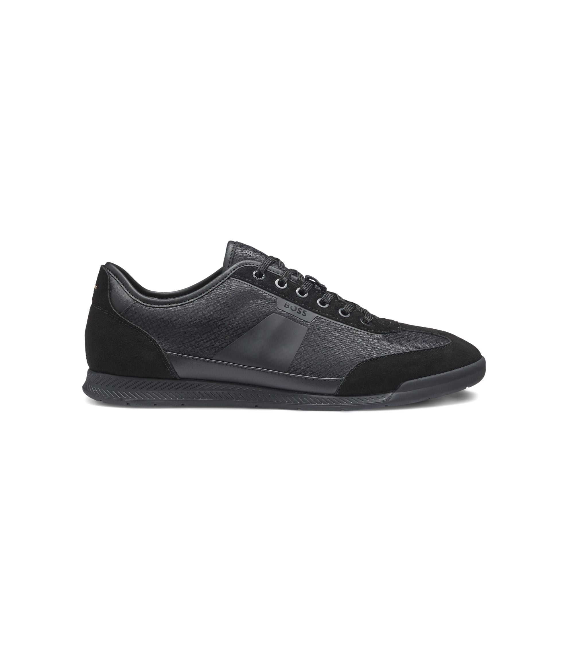 Boss Low Top Trainers With Monogram Jacquard Black Black