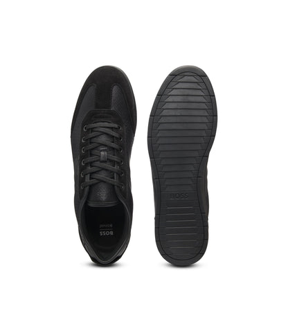 Boss Low Top Trainers With Monogram Jacquard Black Black