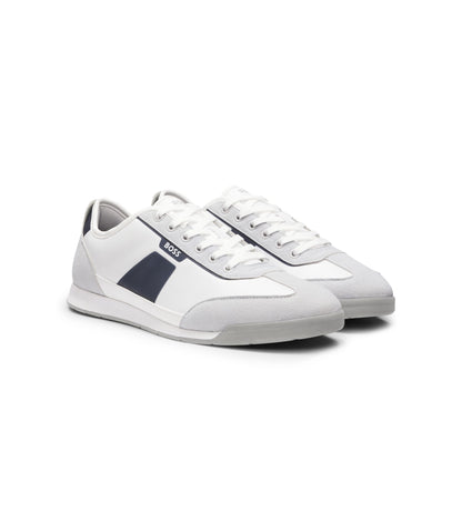 Boss Low Top Trainers With Structured Trims White White