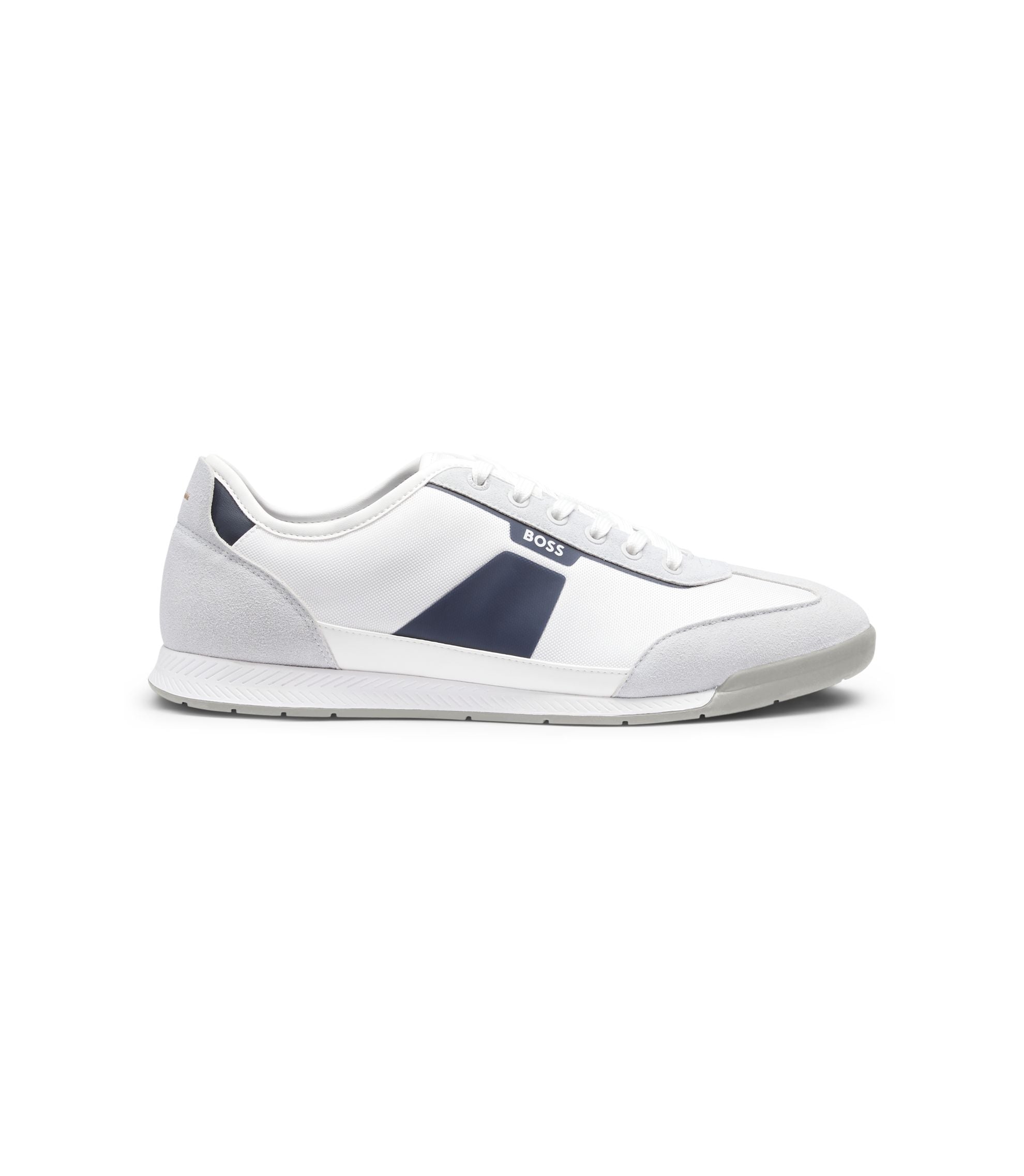 Boss Low Top Trainers With Structured Trims White White