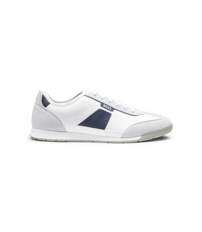 Boss Low Top Trainers With Structured Trims White White