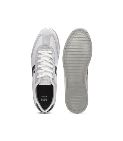 Boss Low Top Trainers With Structured Trims White White