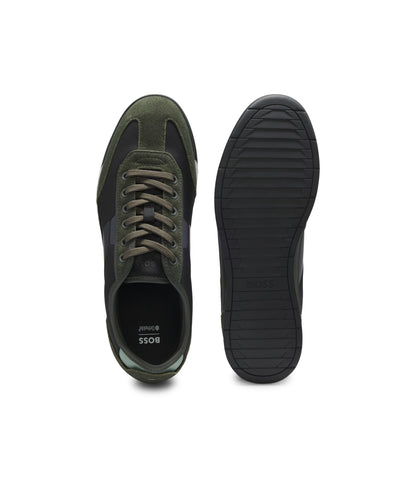 Boss Low Top Trainers With Structured Trims Light Green Light Green