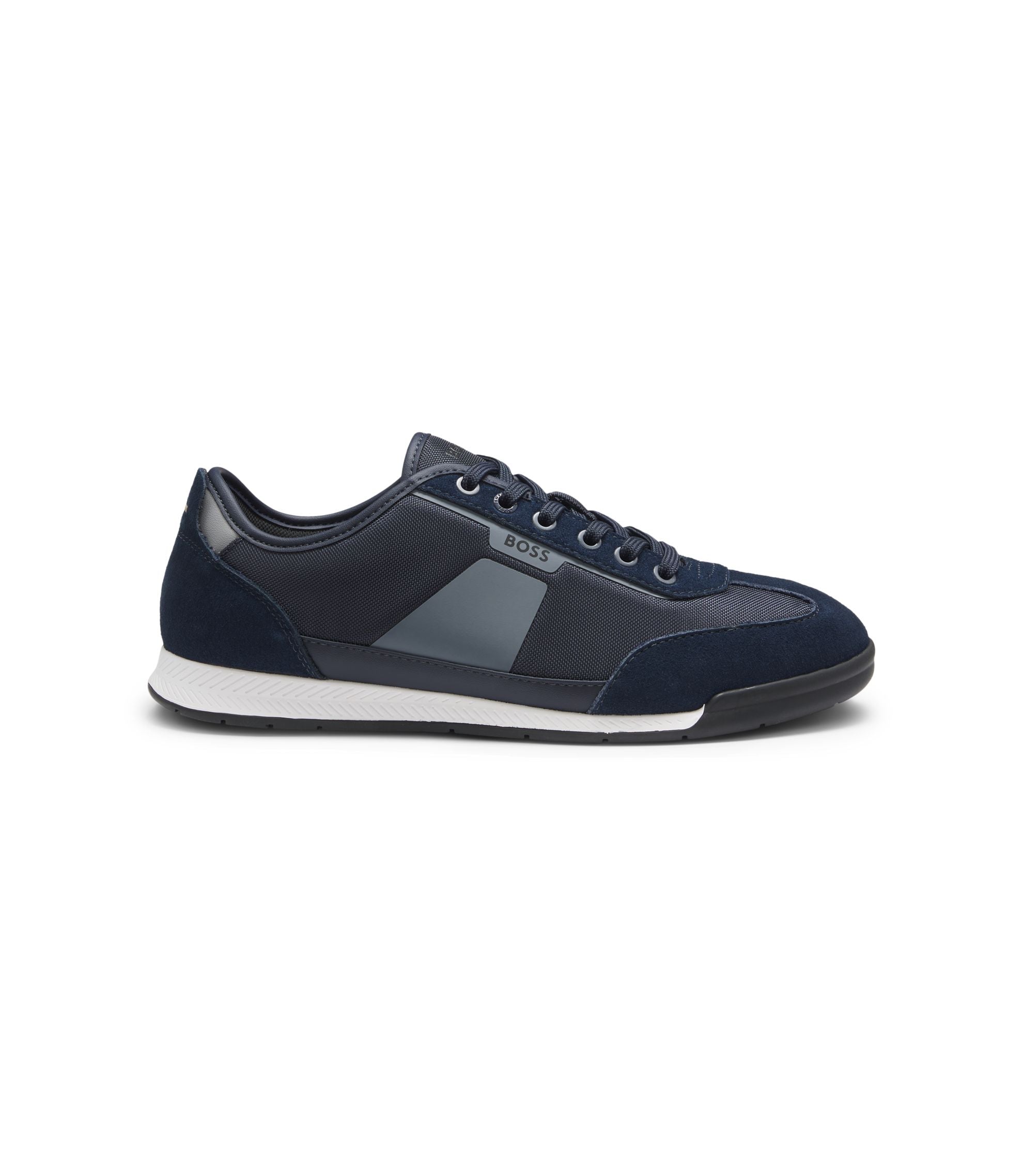 Boss Low Top Trainers With Structured Trims Light Blue Light Blue