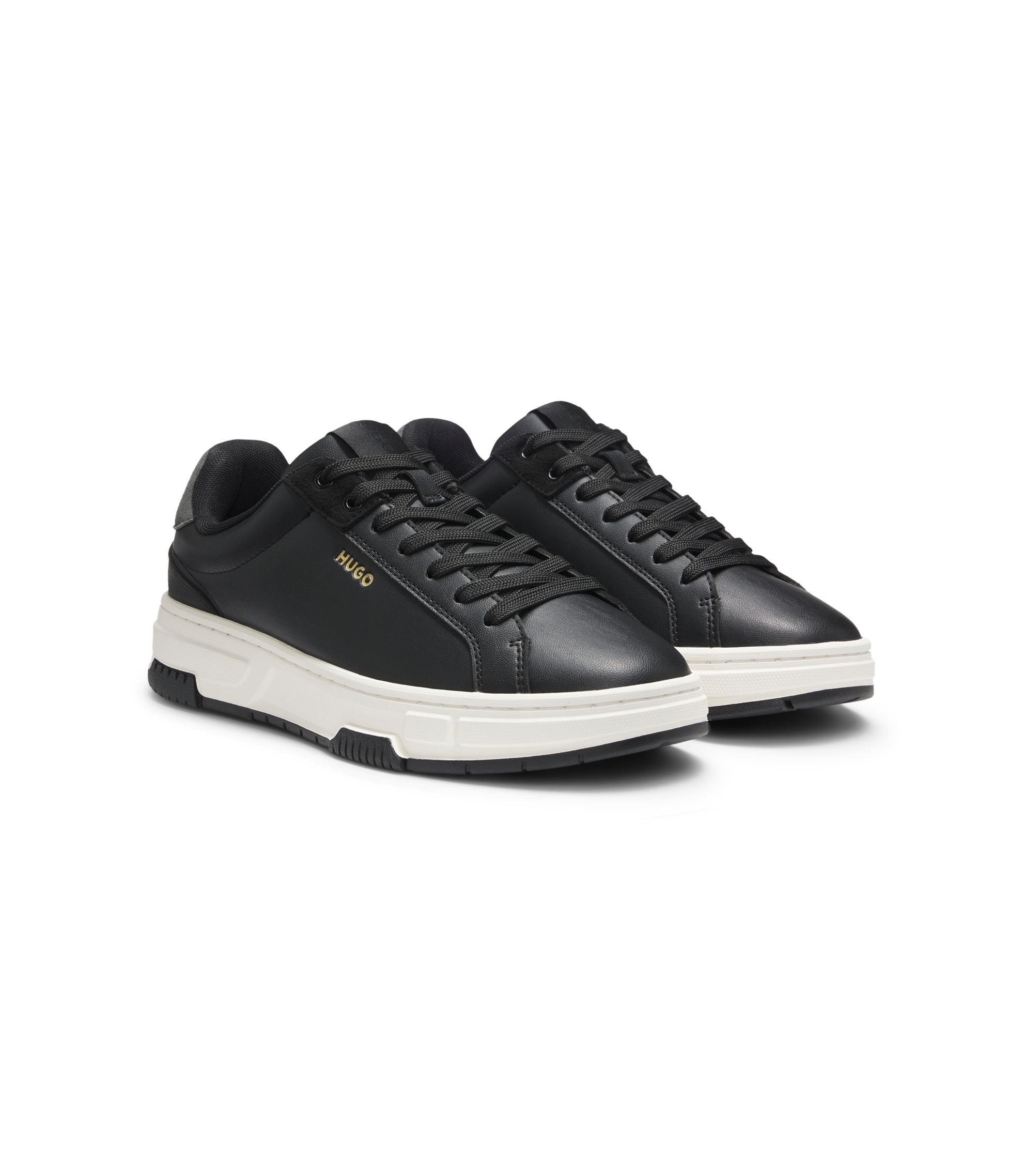 Hugo Trainers In Faux Leather Black Black