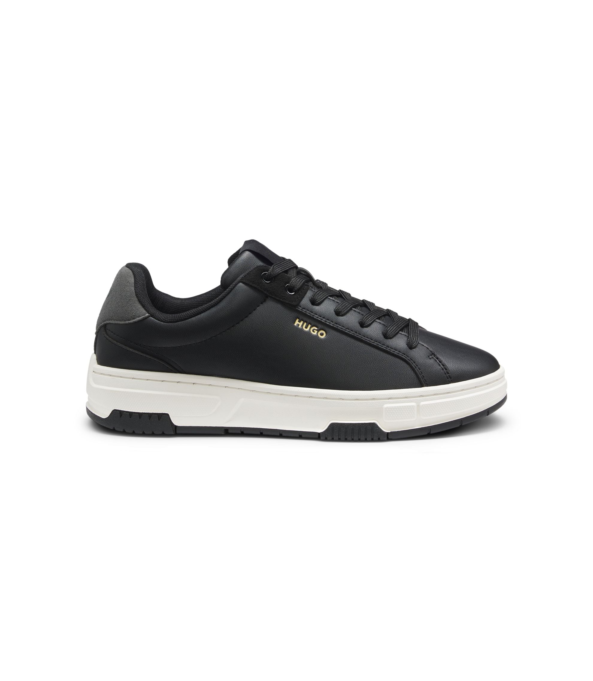 Hugo Trainers In Faux Leather Black Black