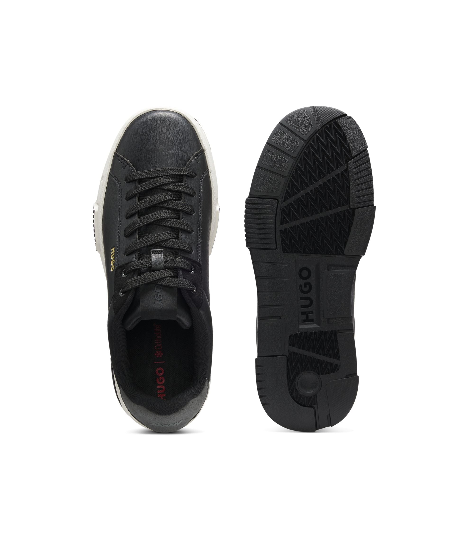 Hugo Trainers In Faux Leather Black Black