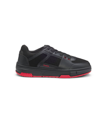 Hugo Trainers With Mesh And Faux Leather Black Black