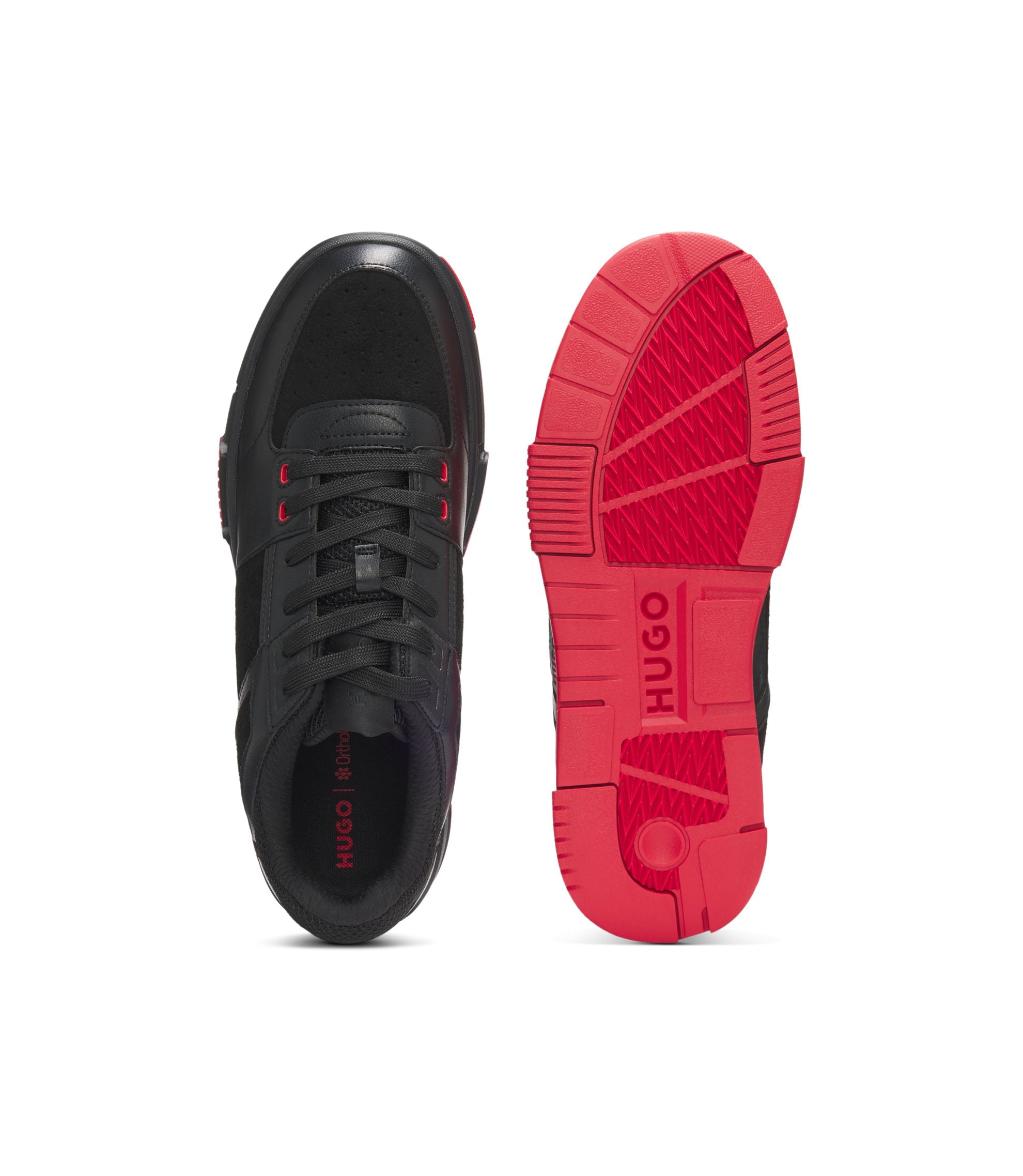 Hugo Trainers With Mesh And Faux Leather Black Black